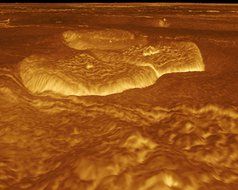 orange surface of venus planet