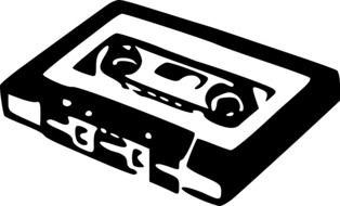 black and white music cassette