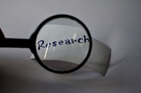 research like an inscription under a magnifying glass