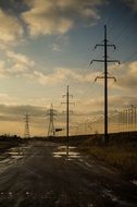 power poles on the road