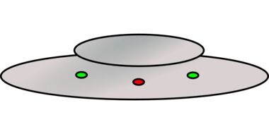 gray flying saucer as a graphic image