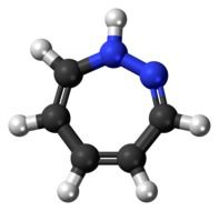 diazepine molecule, ball-and-stick model