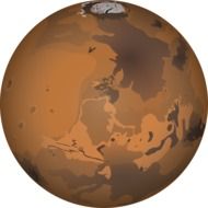 planet mars on a transparent background