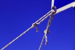 sail fixing ropes at sky