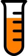 drawing flasks with orange liquid