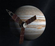 satellite near the planet jupiter in space