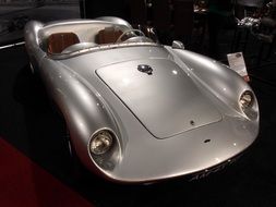 photo of a sporty silver convertible