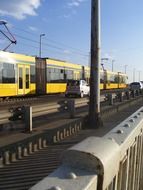 yellow tram in Budapest