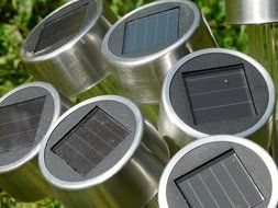 solar panels in the garden