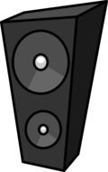 clipart of column with two speakers on a white background