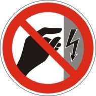 Electric Shock, prohibiting of touch, sign