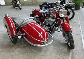 red retro motorcycle