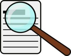magnifying glass on document, illustration