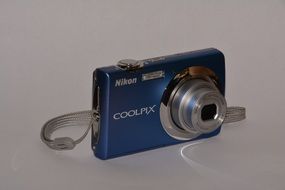 portable blue digital photo camera nikon coolpix