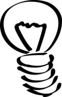 electric bulb, black and wtite icon