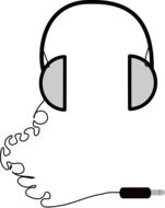 Picture of grey cable headphones
