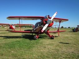 vintage airplane on airshow