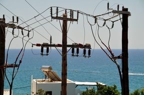 wires of old electric supports