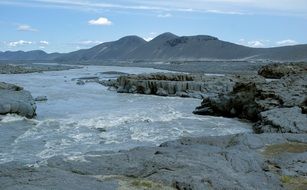 flow of a mountain river in Iceland