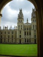 view through the arch to the university at oxford