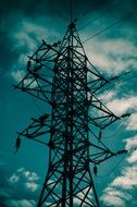 metal pole with electrical wiring