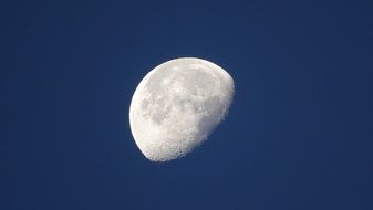 closeup picture of part of the silver moon on the night sky