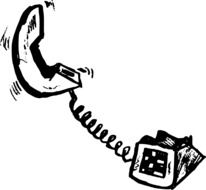 drawing a ringing phone with a lifted handset