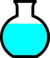 turquoise liquid in a flask as a graphic image