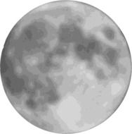 full moon, gray illustration