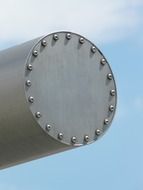 metal pipe with rivets