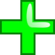 clipart of green cross on white background