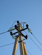 poles with wires and insulators