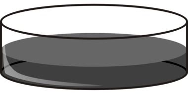 graphic image of a petri dish with gray liquid