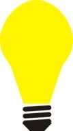 yellow light bulb with black tip