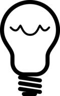 light bulb, black and white icon