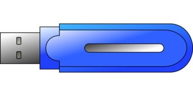 usb flash blue drawing