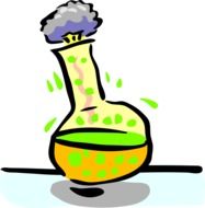 graphic image of a flask with a chemical experiment
