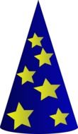 graphic image of a blue cap with gold stars