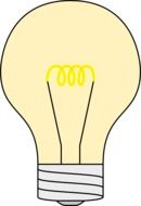 yellow light bulb, illustration