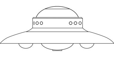 alien spacecraft, ufo, outline