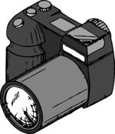 grey digital camera drawing