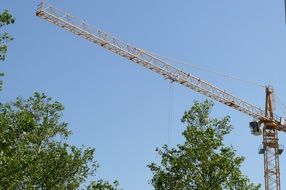 crane on blue sky background