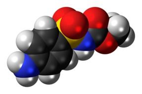 asulam molecule, 3d spacefill model