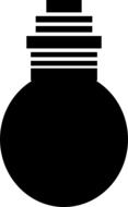 black and white drawing of a light bulb
