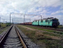 electric locomotive on the railway