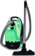 green vacuum cleaner on a white background