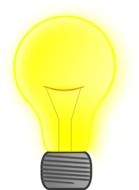 yellow light bulb with a gray tip on a white background