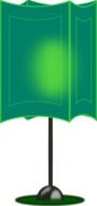 floor lamp with green lampshade