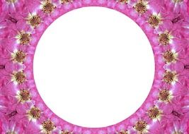 floral frame around a white circle