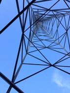 power line tower from inside